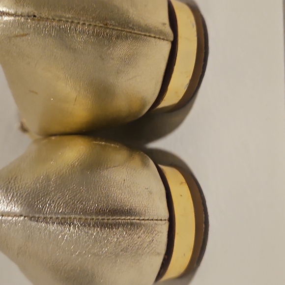 St. John Gold and Silver Flats with Metallic Cap Toe - Picture 4 of 4